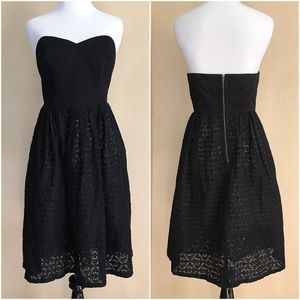 Black strapless dress from Anthropologie